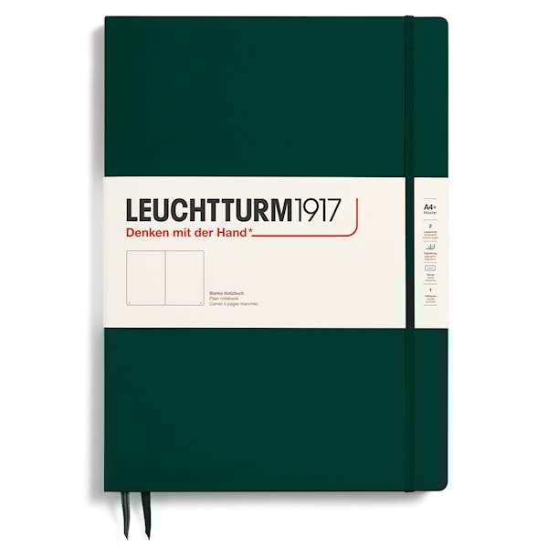 Notatbok A4+ Slim Ulinjert Skoggrønn Leuchtturm1917