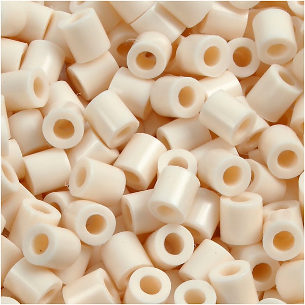 Rørperler, str. 5x5 mm, hullstr. 2,5 mm, 6000 stk., lys beige (12)