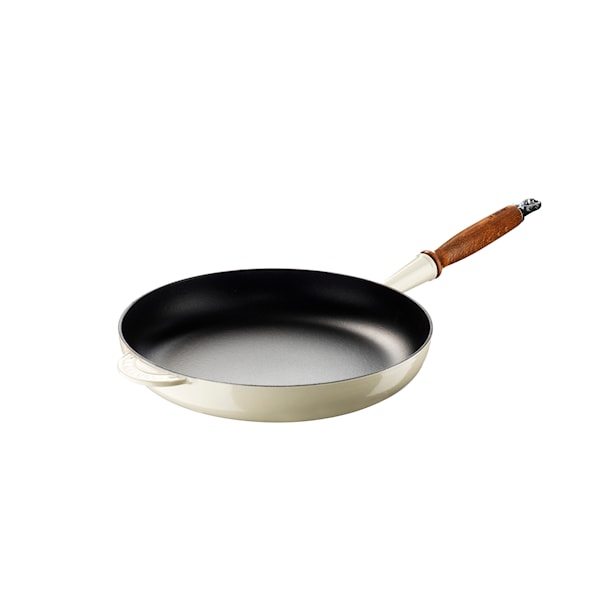 Le Creuset Stekpanna Med Trähandtag D 28 cm Creme - stekkärl Le Creuset Stekpanna Med Trähandtag D 28 cm Creme - stekkärl