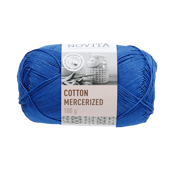 Novita Cotton Mercerized Bomullsgarn 100 g kornblomst 130