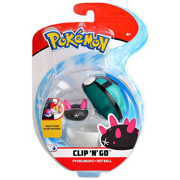 Pokémon Clip N Go Pyukumuku & net ball - figurer & miniatyrer Pokémon Clip N Go Pyukumuku & net ball - figurer & miniatyrer