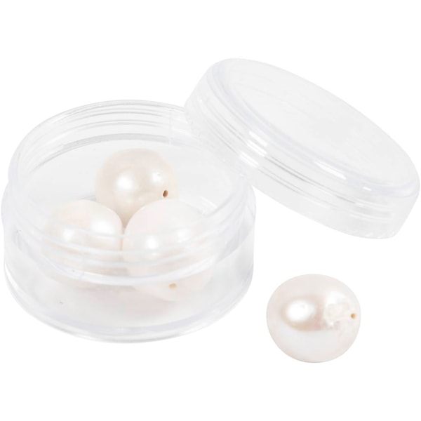 Ferskvannsperler, Perforert på langs, dia. 13-14 mm, hullstr. 0,8 mm, perlemor, 4 stk./ 1 pk.