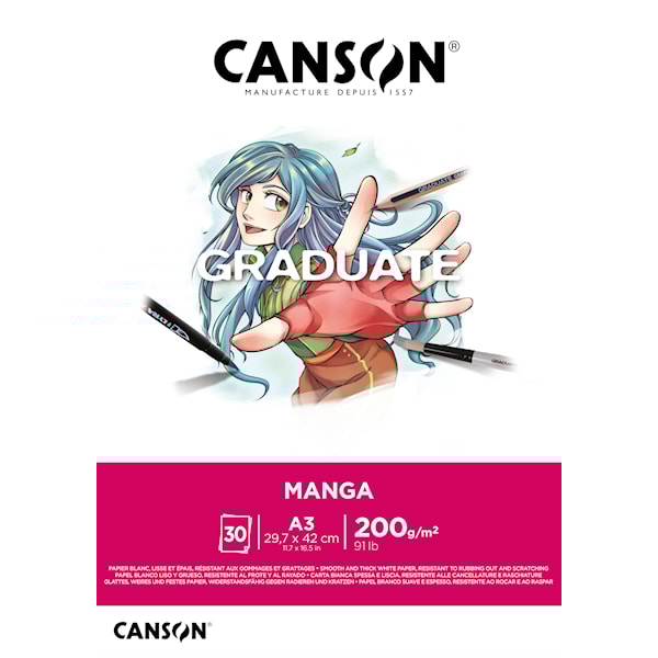 Skisseblokk Manga A3 200g 30 ark Lyra Graduate