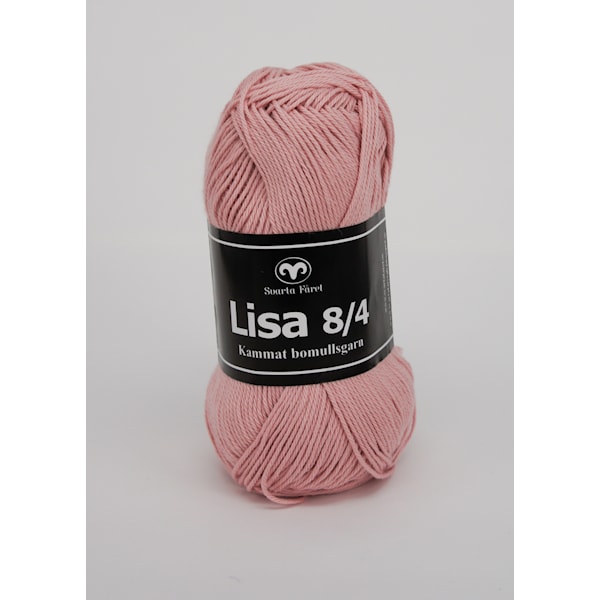 Lisa 8/4 Garn Bomull 50 g gammelrosa 40 Svarta Fåret