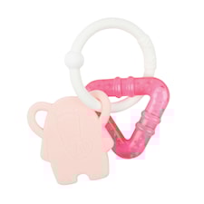 Nattou Soft Silicone Bitring med kyldel, Rosa Elefant