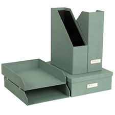 Stort förvaringsset för Kontoret Soft Teal 5 delar Bigso Box of Sweden