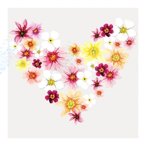 Kort med Kuvert Flower Love Black Olive