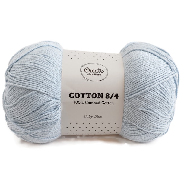 Adlibris Cotton 8/4 Garn 100g Baby Blue A178