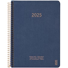 Kalender A5 2025 Vecka Per Uppslag Navy KOZO