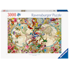 Flora & Fauna World Map Pussel 3000 bitar Ravensburger