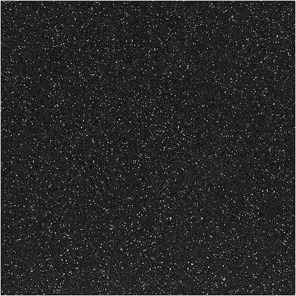 Strykestoff, A5, ark 148x210 mm, glitter, svart, 1 ark