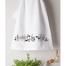 Broderi Handduk med fiskar set 50 x 100 cm