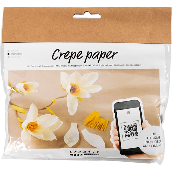 Mini DIY Kit Kreppapir, Magnoliagrein, Strekk-/krep: 180%, 1 pk.