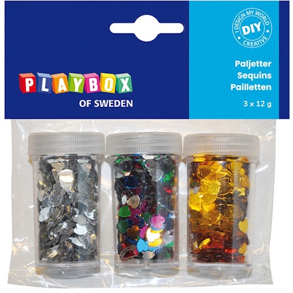 Paljetter, hjerte, Playbox