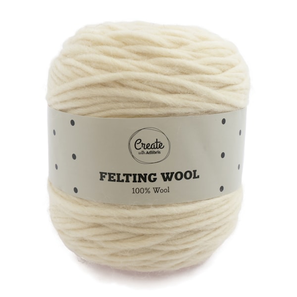 Adlibris Felting Wool 100g Off White A001