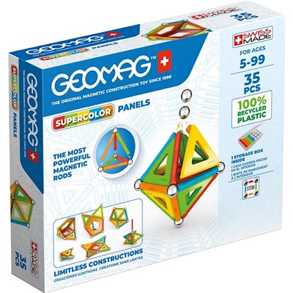 Geomag, Supercolor Panels, Återvunnen Plast, 35 delar