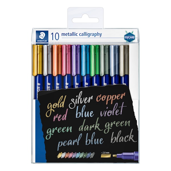 Kalligrafipenn Metallic 10-pakning Staedtler
