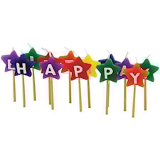 Tala Tårtljus Happy Birthday Stjärnor Multi