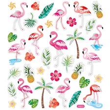 Stickers Flamingo ca. 37 st 1 ark