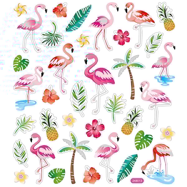 Klistremerker, flamingo, ark 15x16,5 cm, 1 ark
