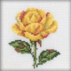 Broderikit Yellow rose 10x10 cm RTO