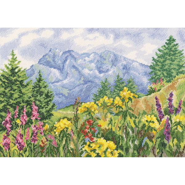 Broderisett med fjellseng 39x28 cm RTO