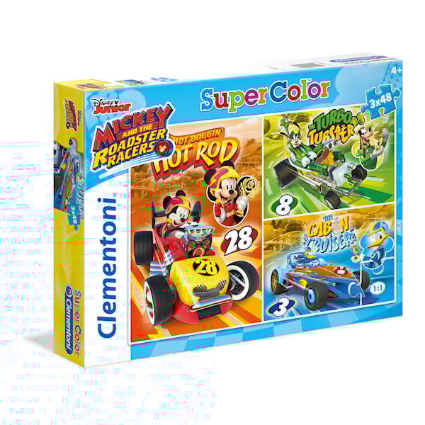 Pussel 3 i 1 Mickey Mouse, 148 bitar, Clementoni