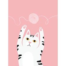 Kissa Juliste Lankakerä 21x30cm