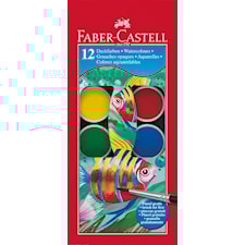 Vattenfärger Faber-Castell Plastetui 12 Färger