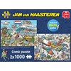Jan Van Haasteren Traffic Chaos & By Air Land and Sea Puslespill 2x1000 brikker, Jumbo