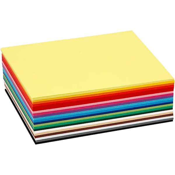 Creativ kartong, A6 10,5x15 cm, 180 g, 120 mixade ark, mixade färger