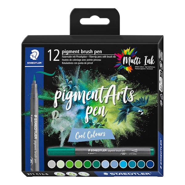 Staedtler - Brush Pen Pigment Cool 12 pcs assorted (371C12-6)