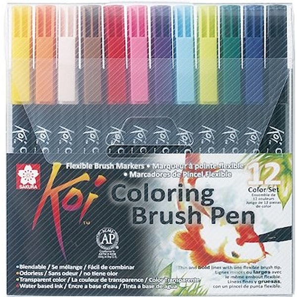 Sakura Koi Coloring Brush Pen 12-sett