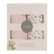Holly Muslinfilt Fresh Vanilla/Powder Pink 2-pack Oh, Poppy!