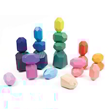 Trästenar Färgglada Kantiga 21 stycken MyPauze