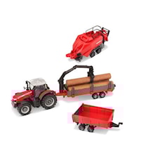 Massey Ferguson 8740s Jordbrukstraktor med 3 Släpvagnstillbehör 10 cm