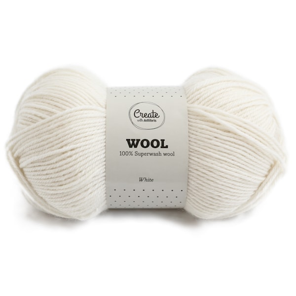 Adlibris Ullgarn 100g White A027