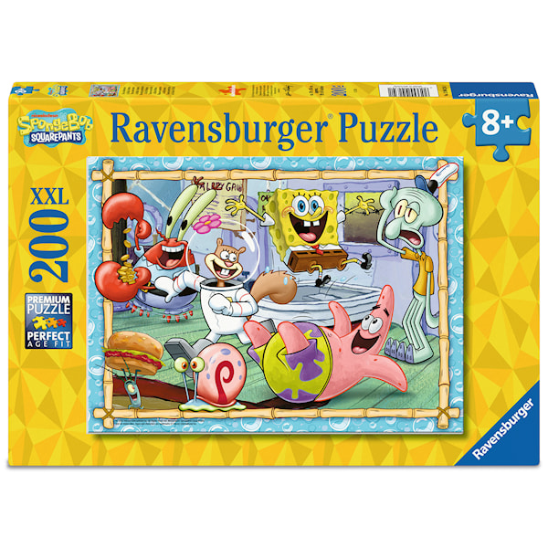 Nya äventyr med Svampbob Fyrkant Pussel 200 Bitar Ravensburger