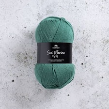 Sox Merino 4-ply villasekoite100g Teal Ink (001) Svarta fåret