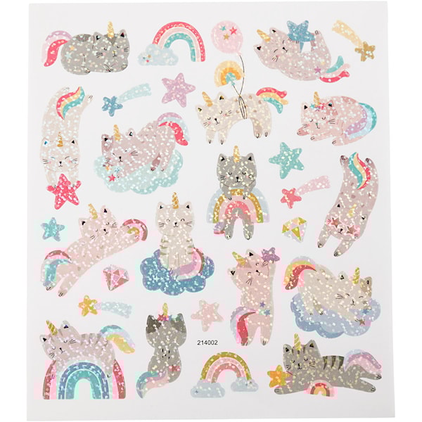 Klisterm&auml;rken Unicorn Katter 15x16,5 cm 1 ark
