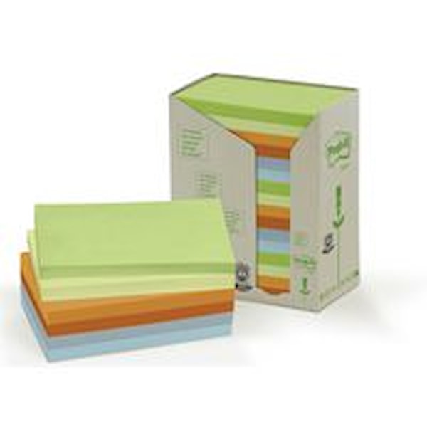 Notater POST-IT 100 % resirkulert 127x76 mm Rainbow (16)