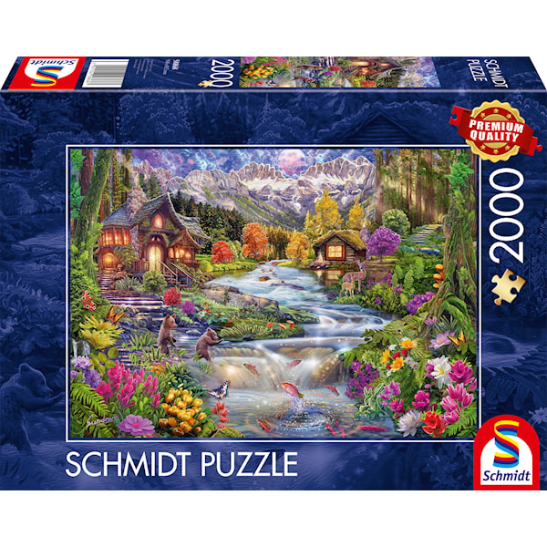 Pussel An idyllic river in the mountains 2000 bitar Schmidt