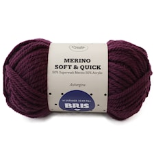 Adlibris BRIS Merino Soft & Quick Garn Ullmix 150g Aubergine A167
