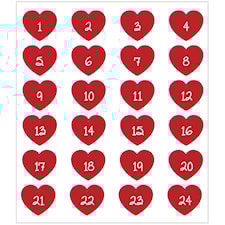 Stickers,  15x16,5 cm,  24 st., adventsiffror, 1ark