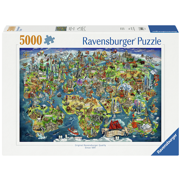 World Map Pussel 5000 Bitar, Ravensburger