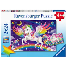 Unicorn And Pegasus Puslespill 2x24 brikker Ravensburger