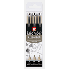 Sakura Pigma Micron Wallet 3 Fineliners Black