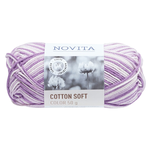 Novita Cotton Soft Color Bomullsgarn 50 g syren 870