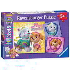 Puslespill, Paw Patrol, Glamourous Girls, 3 x 49 brikker, Ravensburger