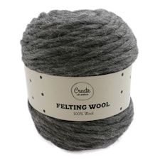 Felting Wool 100 g Dark Grey Melange A115 Adlibris